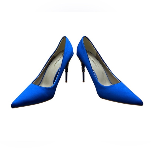 NEW, Bigtree, High-Heeled Satin Shoes With Metal Heel, Size 37, Blue - Picture 4 of 9